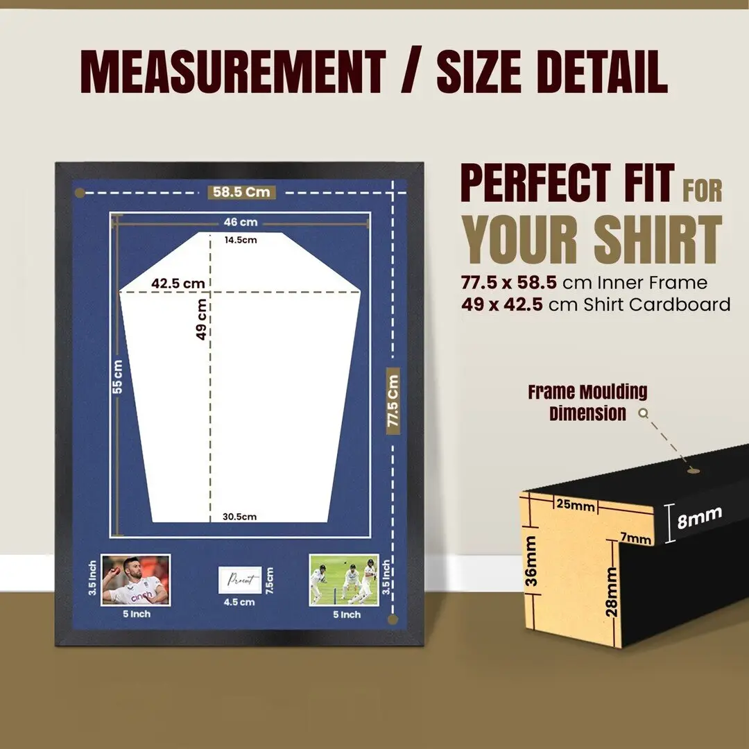 77.5x58.5cm Mat Black Football Shirt Frame With Blue Mount And Perspex Front - Box Display For Football, Rugby, And Other Sports Jerseys thumbnail 3