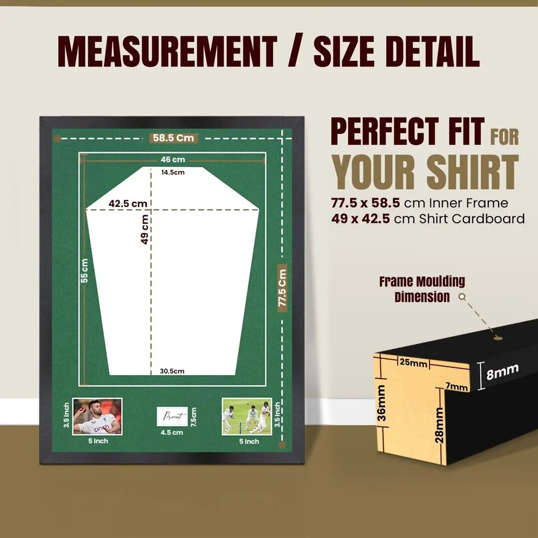 77.5x58.5cm Mat Black Football Shirt Frame With Emerald (Green) Mount And Perspex Front For Sports Jerseys thumbnail 3