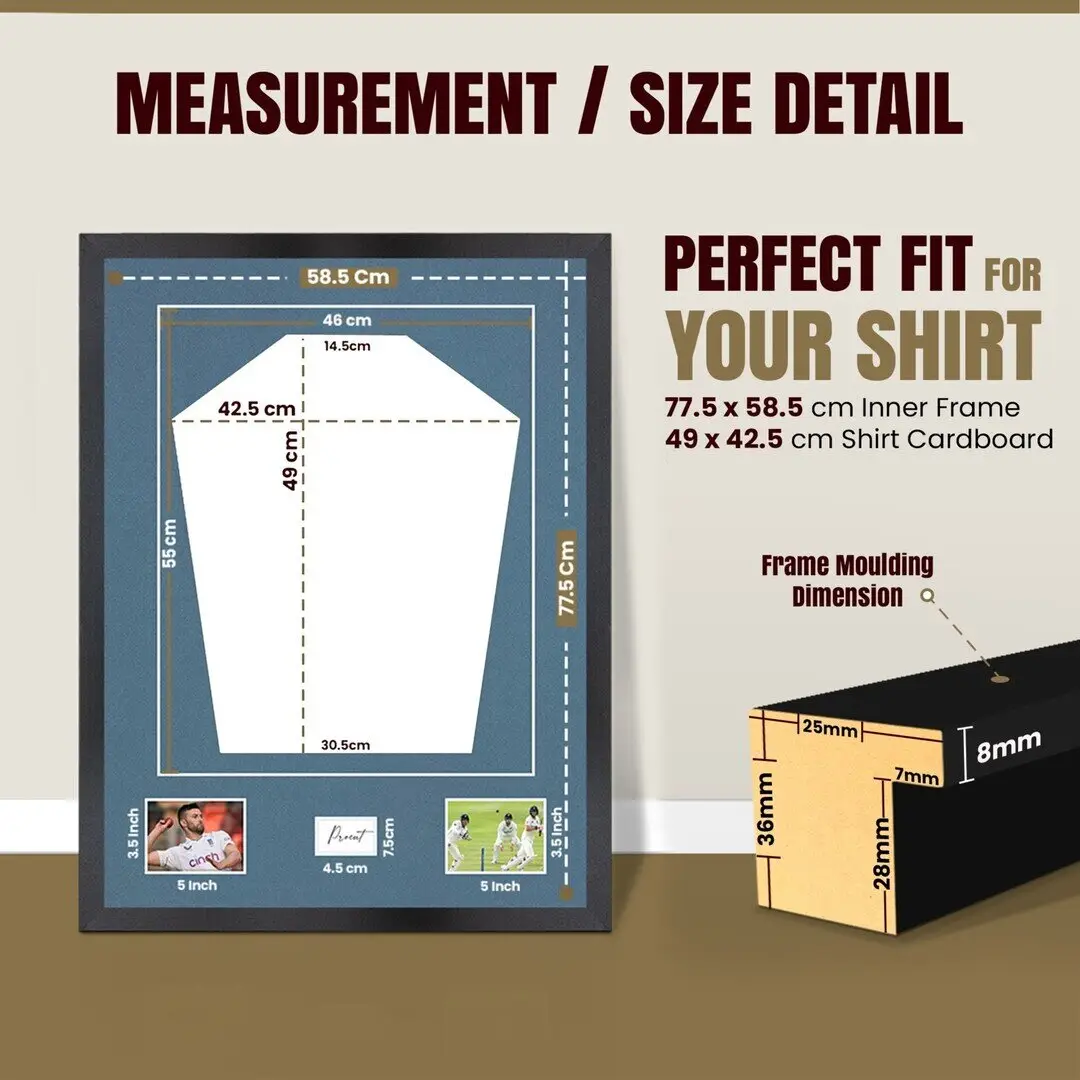 77.5x58.5cm Mat Black Football Shirt Frame With Pompador Mount And Perspex Front - Fits Football, Rugby, And Other Sports Jerseys thumbnail 3