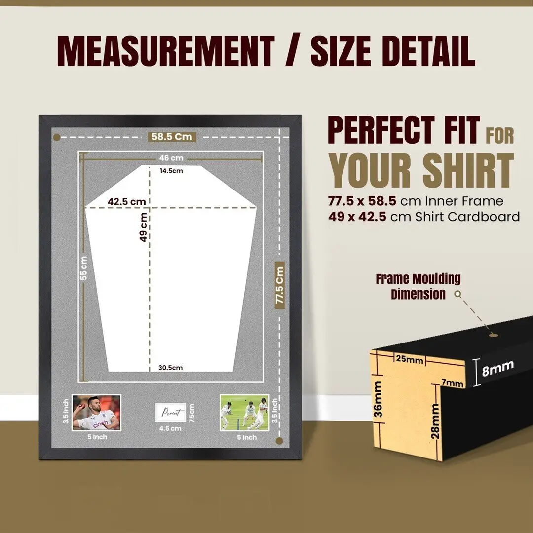 77.5x58.5cm Mat Black Football Shirt Frame With Silver Mount And Perspex Front - Fits Football, Rugby, And Other Sports Jerseys thumbnail 3
