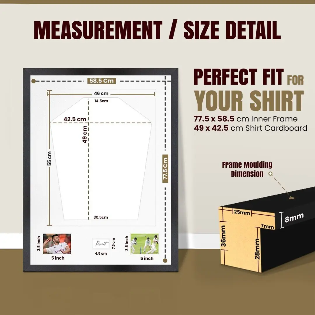 77.5x58.5cm Mat Black Football Shirt Frame With Ice White Mount And Perspex Front - Box Display For Football, Rugby, And Other Sports Jerseys thumbnail 3