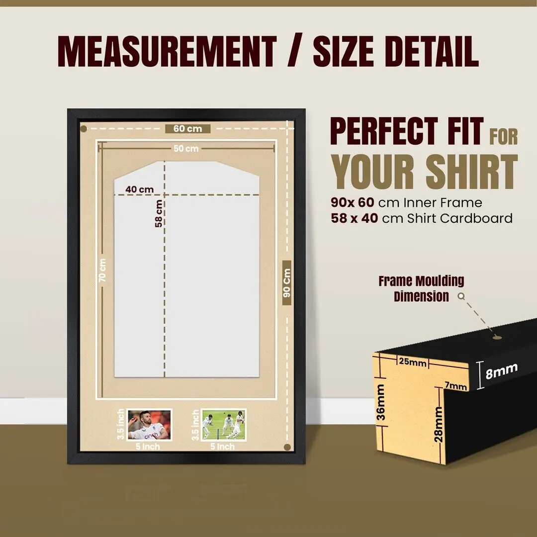 90x60cm Mat Black Football Shirt Frame With Ivory Mount And Perspex Front - Box Display For Football, Rugby, And Other Sports Jerseys thumbnail 3