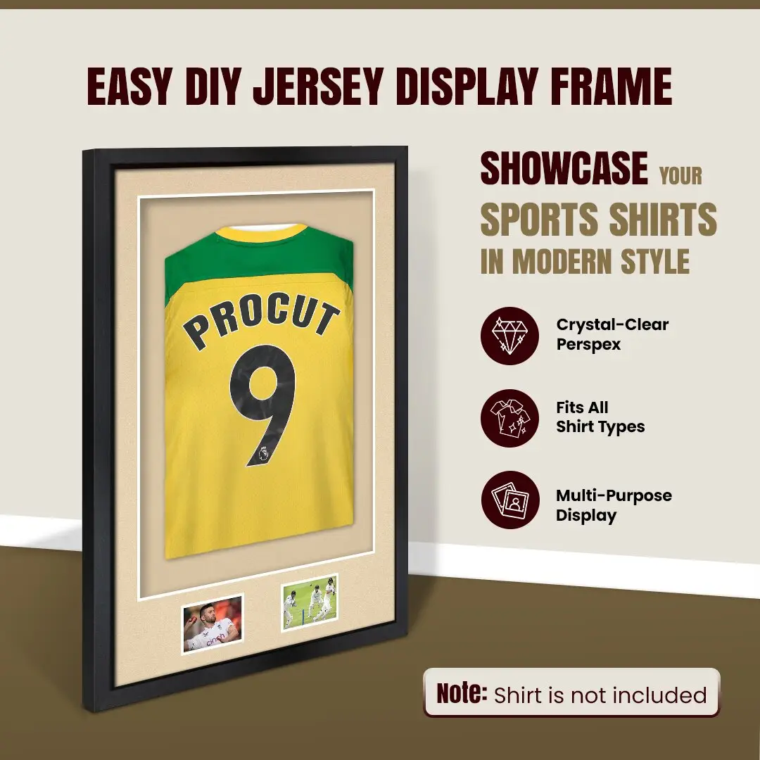 90x60cm Mat Black Football Shirt Frame With Ivory Mount And Perspex Front - Box Display For Football, Rugby, And Other Sports Jerseys thumbnail 8