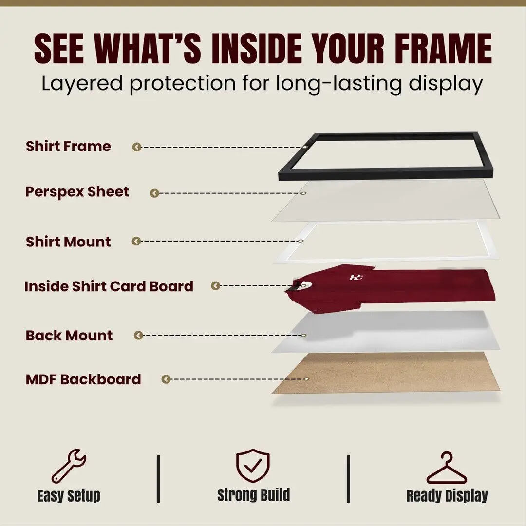 80x60cm Mat Black Football Shirt Frame With Ice White Mount And Perspex Front For Sports Jerseys thumbnail 4