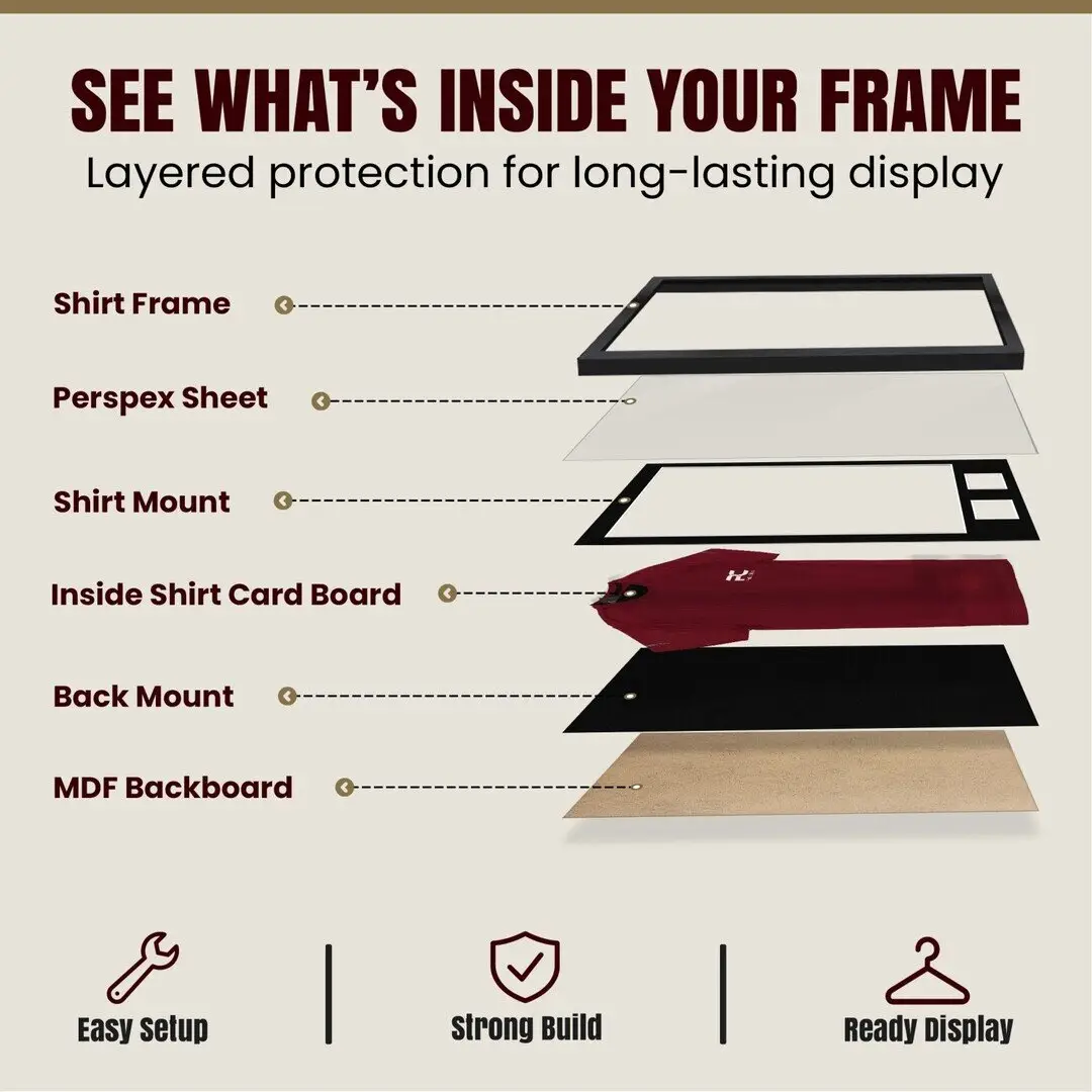 90x60cm Mat Black Football Shirt Frame With Black Mount And Perspex Front For Sports Jerseys thumbnail 4
