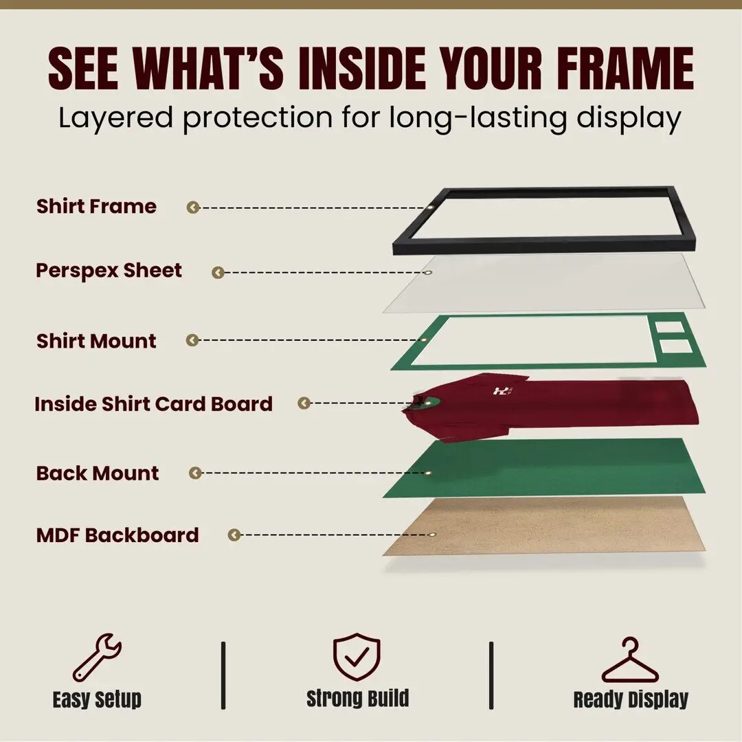 90x60cm Mat Black Football Shirt Frame With Emerald (Green) Mount And Perspex Front - Box Display For Football, Rugby, And Other Sports Jerseys thumbnail 4