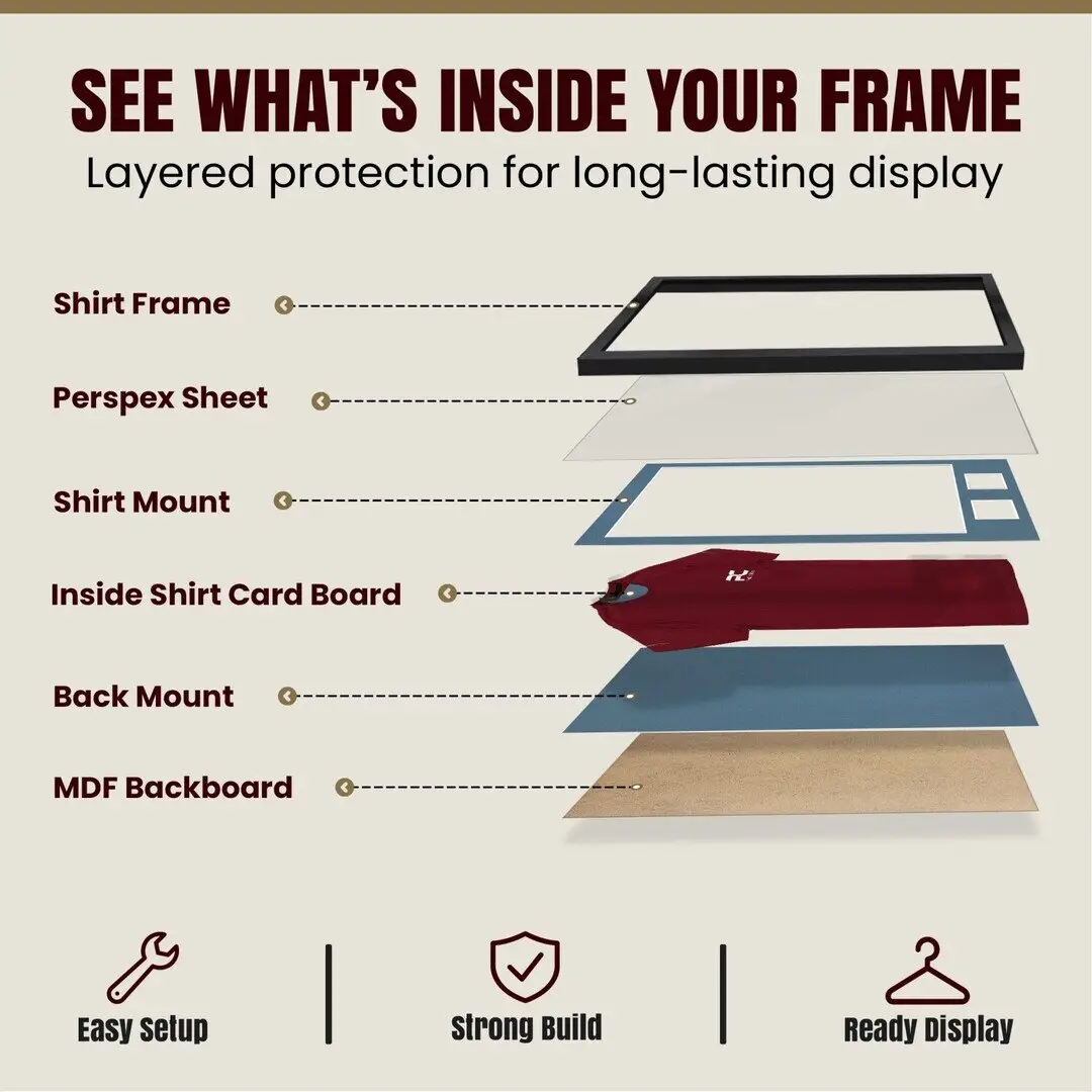 90x60cm Mat Black Football Shirt Frame With Pompador Mount And Perspex Front - Box Display For Football, Rugby, And Other Sports Jerseys thumbnail 4