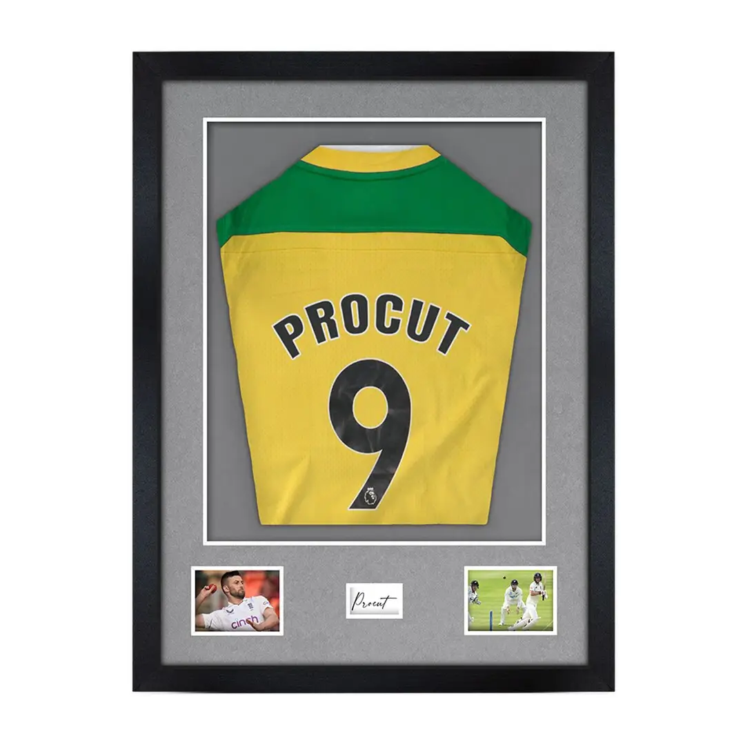 77.5x58.5cm Mat Black Football Shirt Frame With Mid Grey Mount And Perspex Front For Sports Jerseys