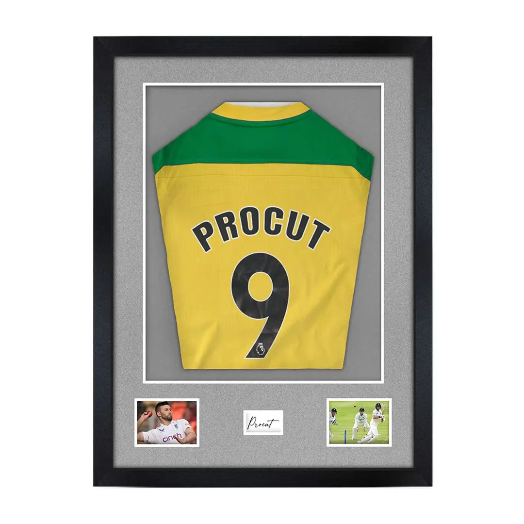 77.5x58.5cm Mat Black Football Shirt Frame With Silver Mount And Perspex Front - Fits Football, Rugby, And Other Sports Jerseys