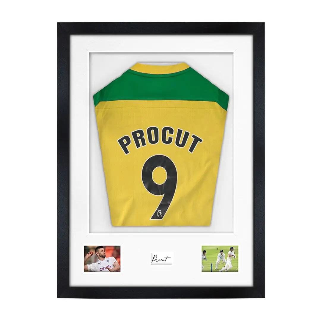 77.5x58.5cm Mat Black Football Shirt Frame With Ice White Mount And Perspex Front - Box Display For Football, Rugby, And Other Sports Jerseys