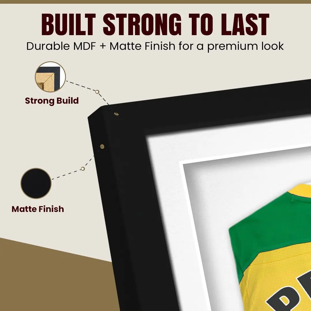 80x60cm Mat Black Football Shirt Frame With Ice White Mount And Perspex Front For Sports Jerseys thumbnail 7