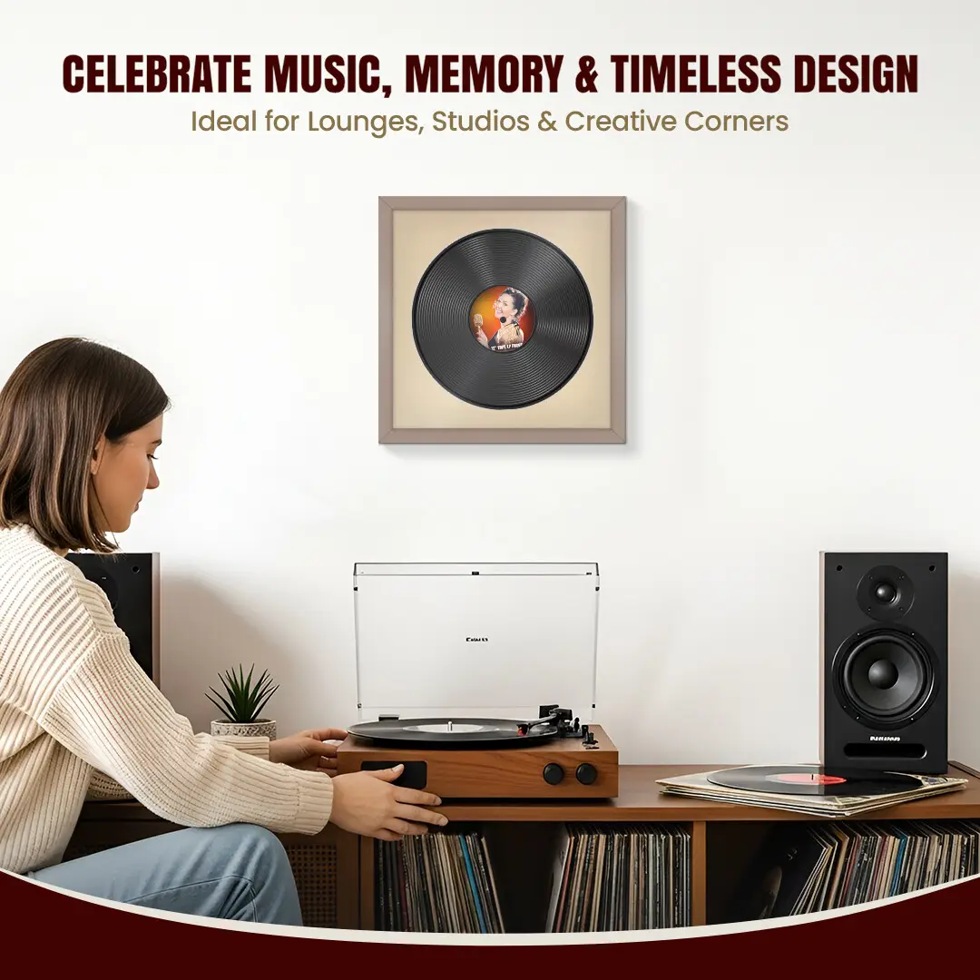 16x16" Modern Rose Gold Vinyl Record Frame With Ivory Mount For 12" LP Discs | Elegant Frame For Music Lovers thumbnail 4