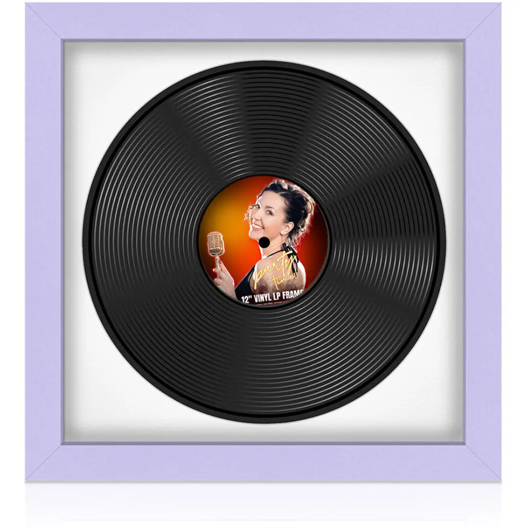 16x16" Modern Purple Vinyl Record Frame With Black Mount For 12" LP Discs | Elegant Frame For Music Lovers