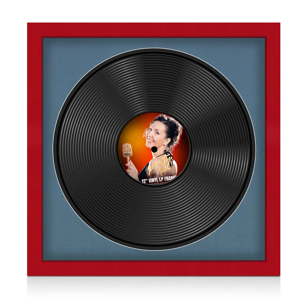 16x16" Modern Vinyl Record Frame With Black Mount For 12" LP Discs | Elegant Frame For Music Lovers