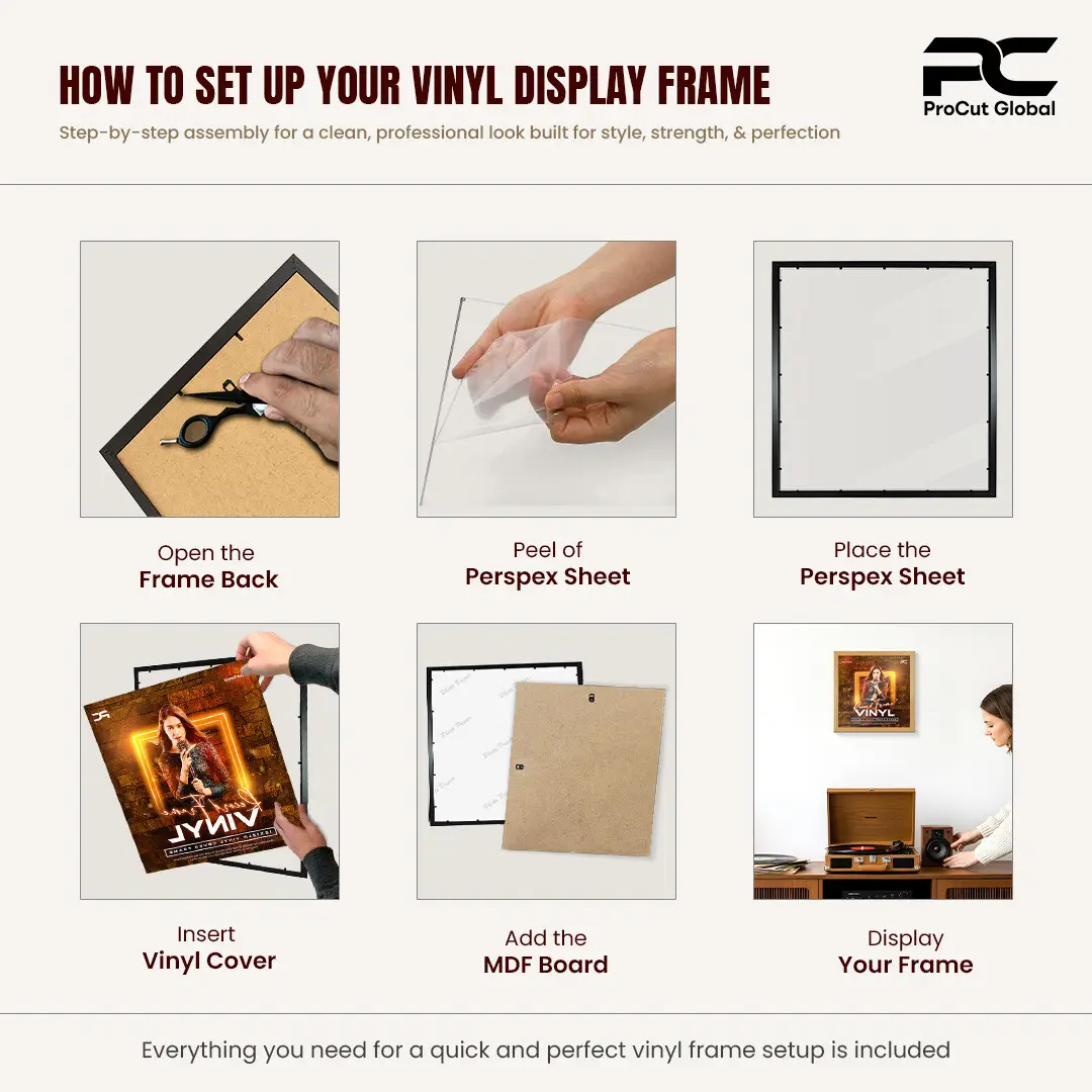 12x12" Gold Ornate Vinyl Record Frame For LP Album Covers | Elegant Vintage Square Wall Frame thumbnail 5